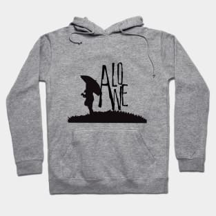 alone girl black t-shirt Hoodie